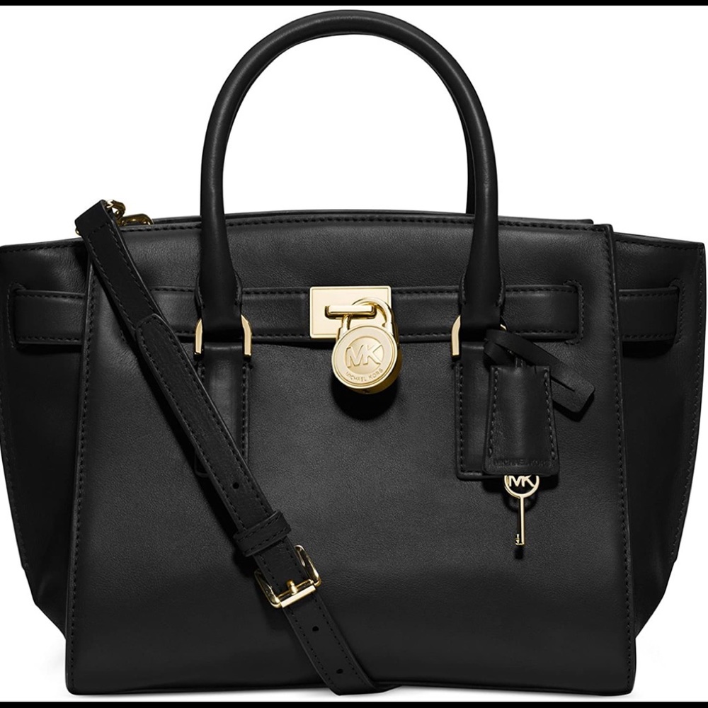 Michael Kors black leather Hamilton bag